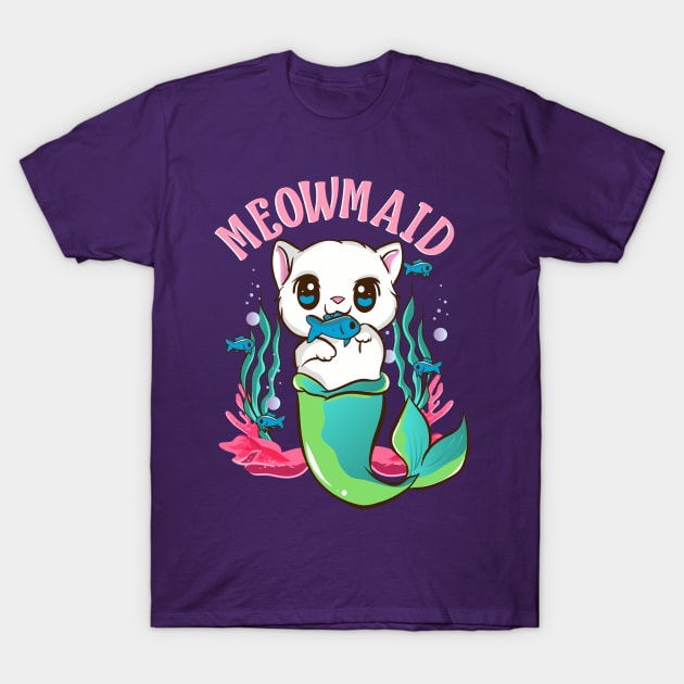 Cat Mermaid Meowmaid T-Shirt by E